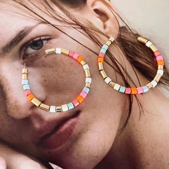 Roxanne Assoulin Golden Rainbow Hoop Earrings - Picture 1 of 4